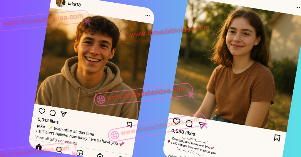 Romantic love posts for Instagram featuring a boy and girl sharing heartfelt captions, perfect for expressing deep emotions and relationship vibes on social media.